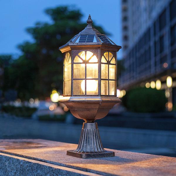 Outdoor hight quality solar gate post pillar light 9W 12W 18W