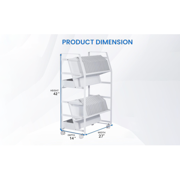 32 Device Tablet & Laptop Charging Cart With Adjustable Slots | Secure Mobile Charging Station