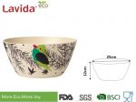 Reusable Birds Pattern Bamboo Fiber Bowls , Round Shape Large Melamine Salad