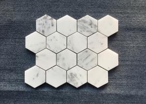 Oscar White Bathroom Natural Stone Mosaic Tile 10 Mm Thickness For Wall Decoration