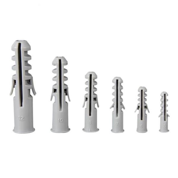 Asymmetric PP PE Plastic Plasterboard Wall Plugs Screws 50mm