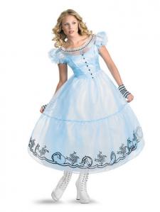 China Alice in Wonderland Costumes wholesale Deluxe Alice in Wonderland Womens Costume on sale