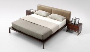Wholesale Bedroom Set Double Wooden Bed Upholstered Soft Grey Simple Modern Style from china suppliers