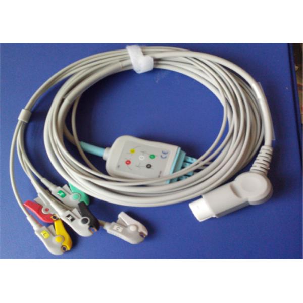 HP 12 Pin 5 Lead Ecg Cable One Piece Type Double Shield Structures TPU Jacket 3.6m
