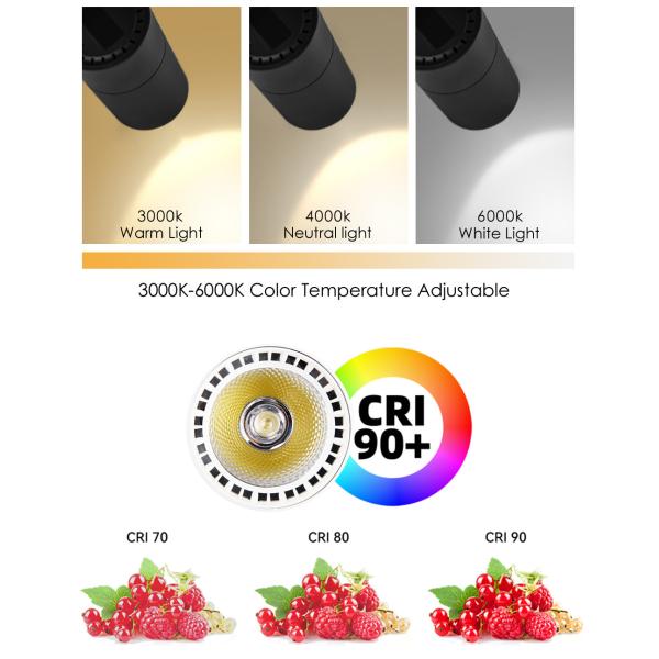 Surface Mounted Adjustable Angle Cob Led Track Light High CRI
