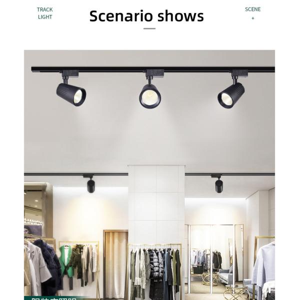 Two Wire Three Wire Cob Track Spotlight For Commercial Supermarket