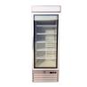 Single Glass Ice Cream Upright Display Freezer With LED Canopy And Embraco Compressor for sale
