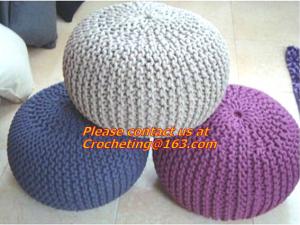 Middle size cotton crochet floor pouffe crochet pouf hassock Ottoman Floor Cushion