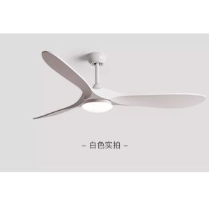 China Wholesale factory 60 White Wood Blade Ceiling Fan With Light, Energy Efficient Ceiling Fans With LED Lights on sale