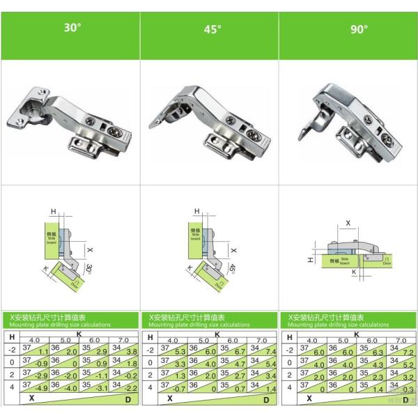 Special Angle Soft Close Cabinet Hinges / Stainless Steel Kitchen Cabinet Hinges
