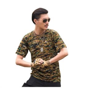 Wholesale Camouflage short sleeved men's summer quick drying T-shirt outdoor physical training clothing Tactical T-shirt from china suppliers