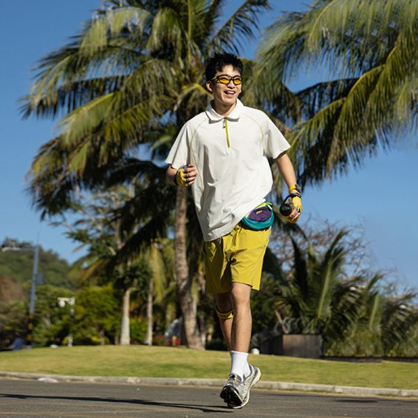 Custom Men Half Zip Quick Dry Anti-Bacterial Polo Shirt, Loose Stand Collar Outdoor Short Sleeve Top For Fishing Surfing Sports