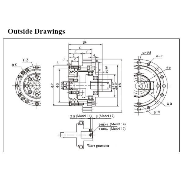 strain wave gear reducer drawings