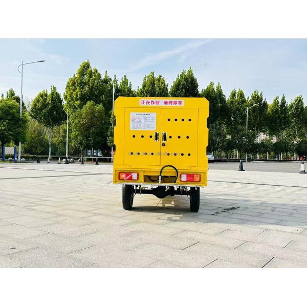 Handhanded Sweeper With Fully Enclosed Electric Three Wheel Drive And Cleaning Sprinkler