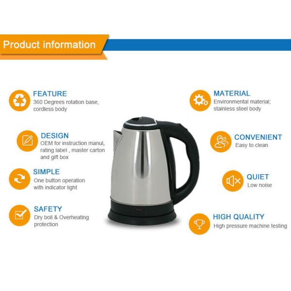 Low Noise Small Capacity Electric Kettles Automatic Switch Off Safety Operate