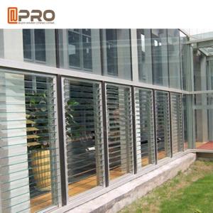 China Vertical Open Glass Panel Aluminium Louver Window Architectural Exterior Sun Shade on sale