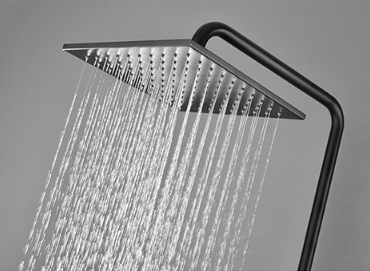 Wall Mounted Copper Black Champagne Rain Shower Faucets With Handle