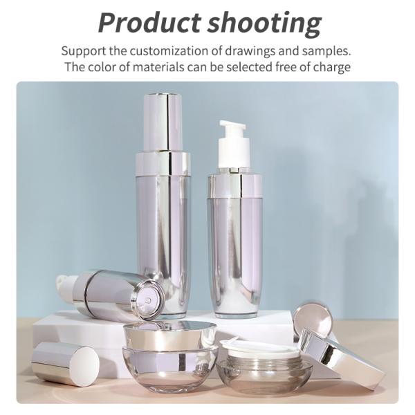 Replaceable Acrylic Bottles 30ml 100ml Silver Plastic Lotion Pump Bottle