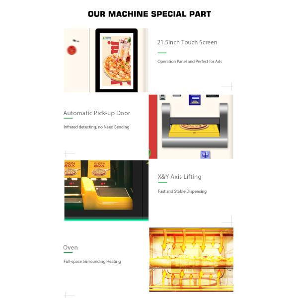 XY Elevator 8 Inch 10 Inch 12 Inch Heated Automatic Frozen Food Self Service Vending Machine for Pizza