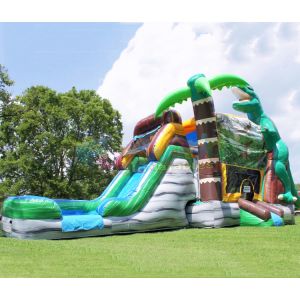 Wholesale Playground Dinosaur Inflatable Bouncer Slide Quadruple Stitching from china suppliers