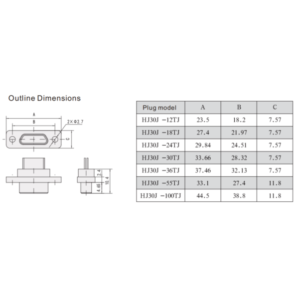 HJ30J High-Speed Electrical Connector with 1.27mm Pitch and Metal Shielded Housing for Differential Signal Transmission
