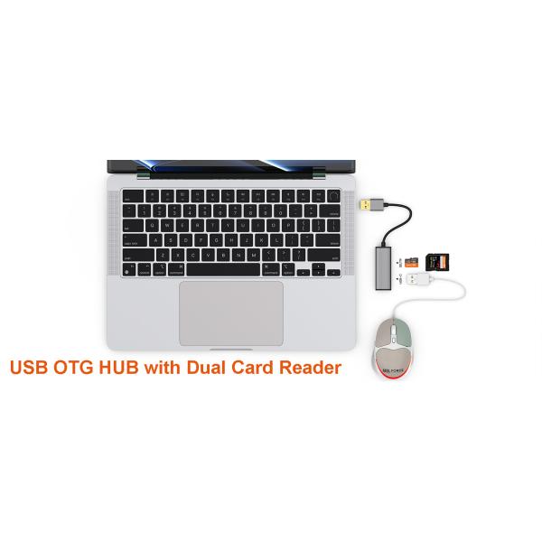 USB A OTG USB Hub With Card Reader Combo Extension Cable Adapter For SD Micro SD Memory Card Manufacturer