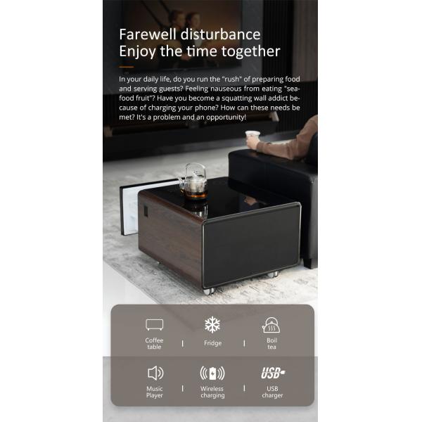 Modernize Your Living Room with This Smart Touch Screen Table Mini Fridge and Charger