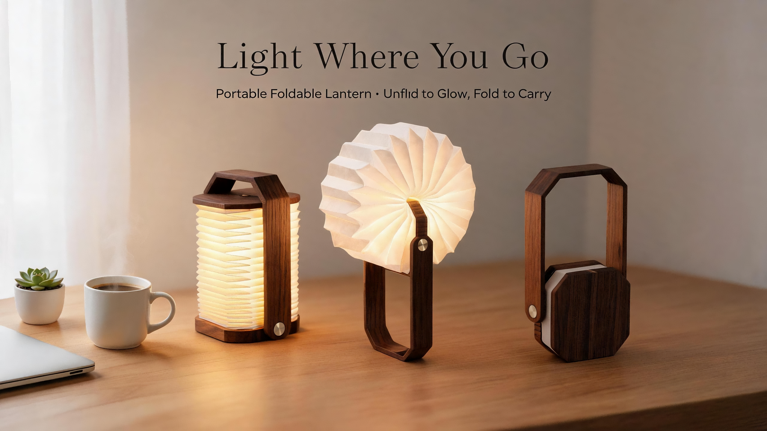 Transformable Handheld Paper Lamp Wood ABS Construction 1200mAh Foldable LED Light Multi-Shape Adjustment Travel Home
