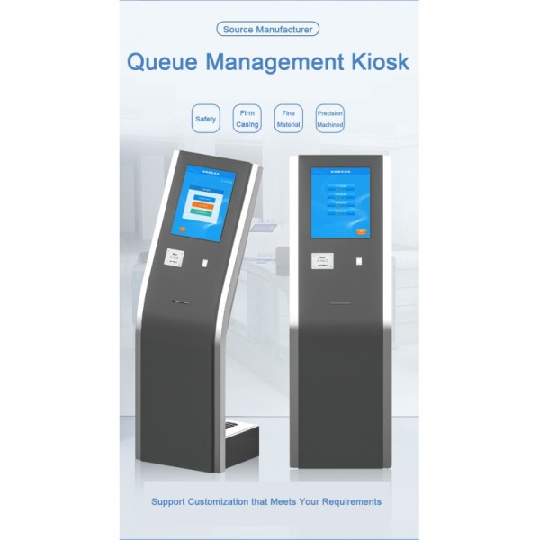 Indoor Bank/Hospital QMS Queue Management System with Ticket Dispenser Queue Kiosk Token Number Queuing Machine