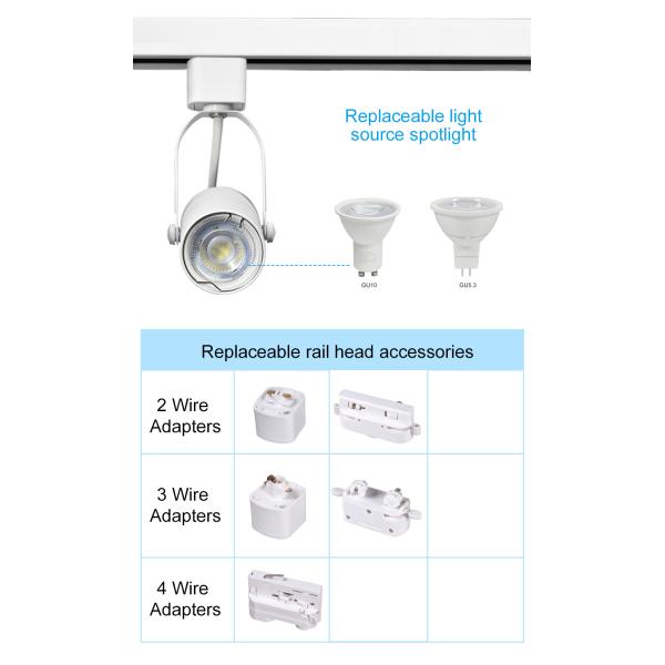 Aluminum Led Track Light GU10 Enclosure Kit / MR16 Enclosure