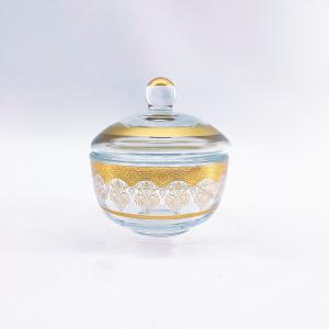 China Storage Crystal Clear Glass Candy Dish Round Shape 5.5cm Depth on sale