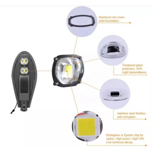 LED Solar Street Light With Dusk to Dawn 12H Runtime for Rural Roads