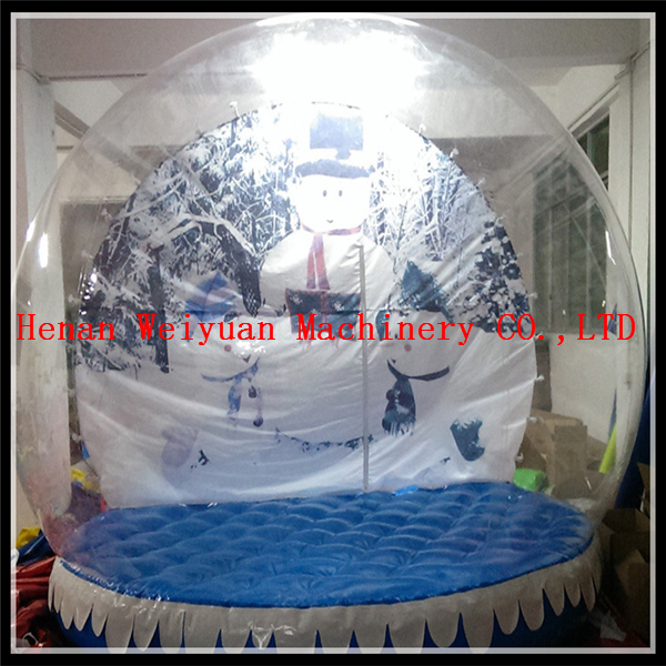 Advertising Christmas background inflatable snow globe 4M diamater PVC0.8mm material