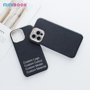 Wholesale Customize Pebble Genuine Leather Cover for iPhone 13 14 Protecting Camera Phone Case from china suppliers