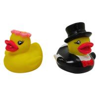 China Bride And Groom Wedding Baby Rubber Duck Phthalates Free PVC With Hand Painting for sale