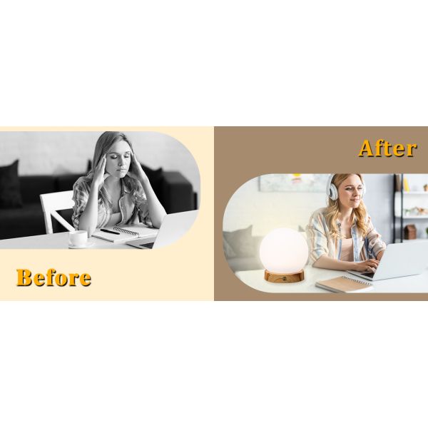 Circular Sad Therapy Lamp 10000LUX with 3 Color Temperatures & Dimmable Timer
