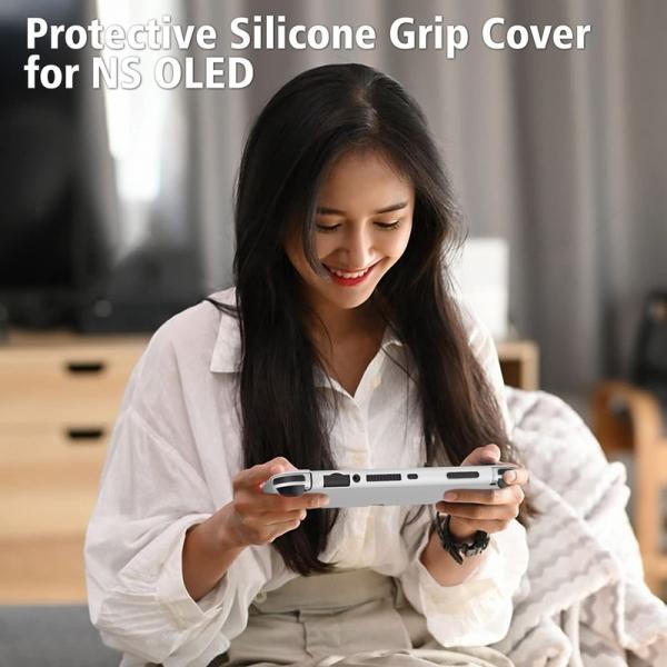 Protective HOXC Skintouch Silicone Protective Case For Nintendo Switch OLED Console, Ergonomic Silicone Protector Cover Grip For NS Pro