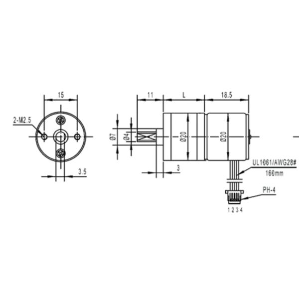 20mm Diameter Geared Stepper Motor 4 Wire Stepper Motor For Urine Analyzer GM20-20BY