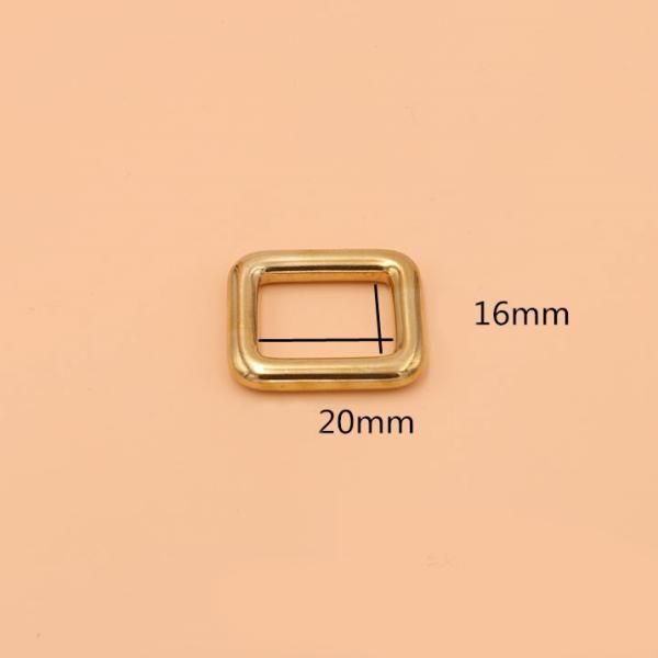 Solid brass square ring buckles cast seamless rectangle rings leather craft bag strap buckle garment belt luggage purse DIY