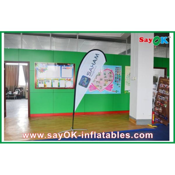 Advertsing Teardrop Flag Feather Customized With Logo Printing H 2.5m