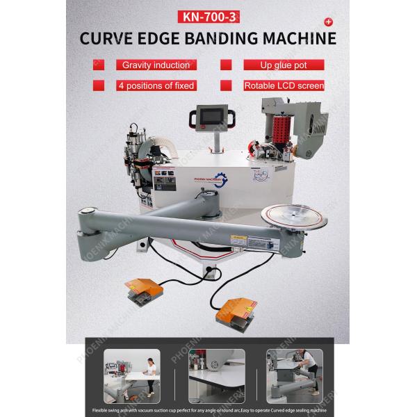 KN-700-3 Laser Precision Docking Folding Arm Curve Edge Banding Machine for Furniture Doors
