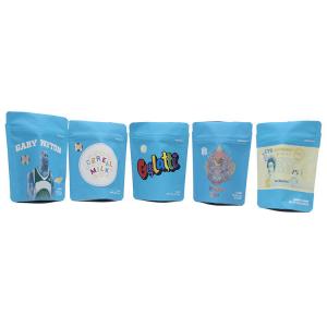 China LDPE Mylar ziplockk Stand Up Bags Blue Resealable Zipper Bags 5 Inch Height on sale