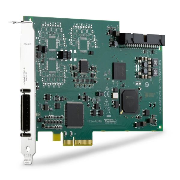 National Instruments PCIe-6346 Multifunction I/O Device with 500 kS/s/ch Sampling Rate 10 ns Time Resolution and 840 kS/s Update Rate
