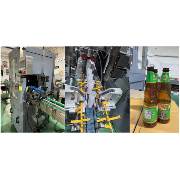 Hot Air Bottle Shrinking Machine with Brush and Pre-Shrinking Function