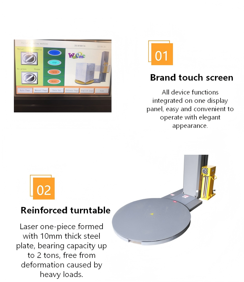 Automatic Pallet Wrapping Machine Vertical Turntable Wrapper Pre-stretch Film Wrapping Machine Automatic Film Wrapper