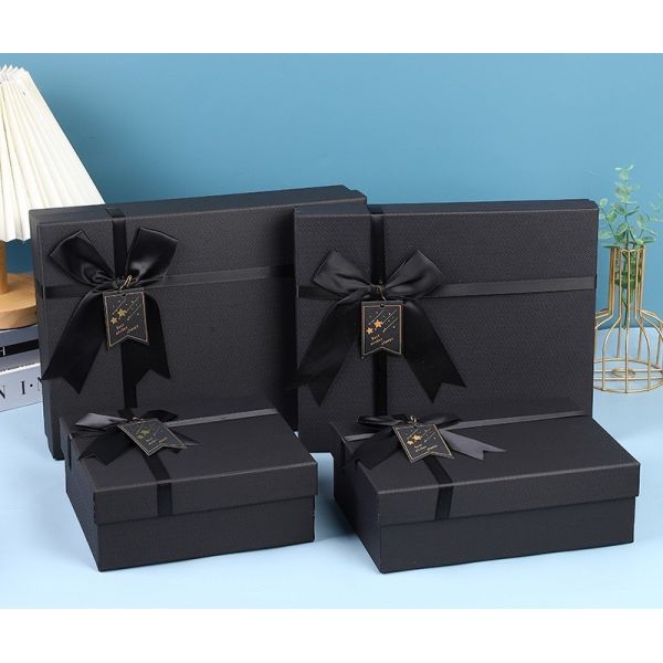 Luxury Gift Box Set Premium Satin Ribbon Packaging Heaven Earth Cover Design Custom Anniversary Gift Box