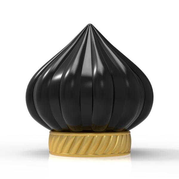 Design Customized Gold Color Zamak Perfume Bottle Caps For Fea15 neck
