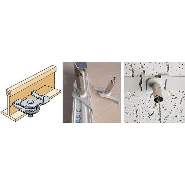 Customized Design White Oblong T-Bar Suspended Ceiling Clips Steel Drop Ceiling Track Accessories