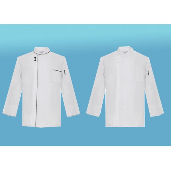 Long Sleeve Custom Work Shirts , Double Breasted Side Open Chief Cook Uniform