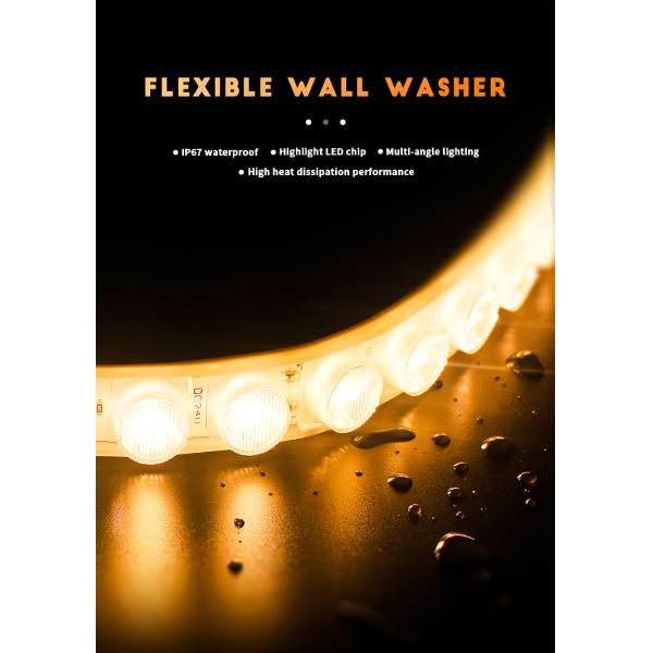 IP67 SMD2835 42pcs Flex Wall Washer Led Strip Light With Lens